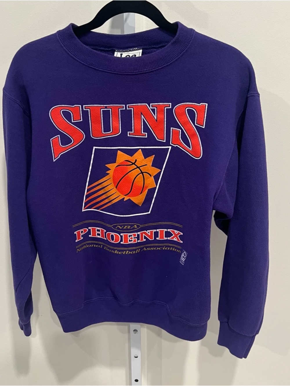 Vintage NBA Phoenix Suns Purple Orange Graphic Crewneck Sweatshirt Adult Large